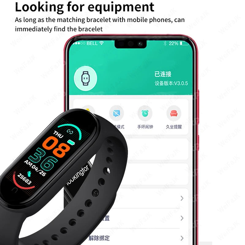 M6 Fitness Smartwatch – Waterproof Health Tracker for Men & Women