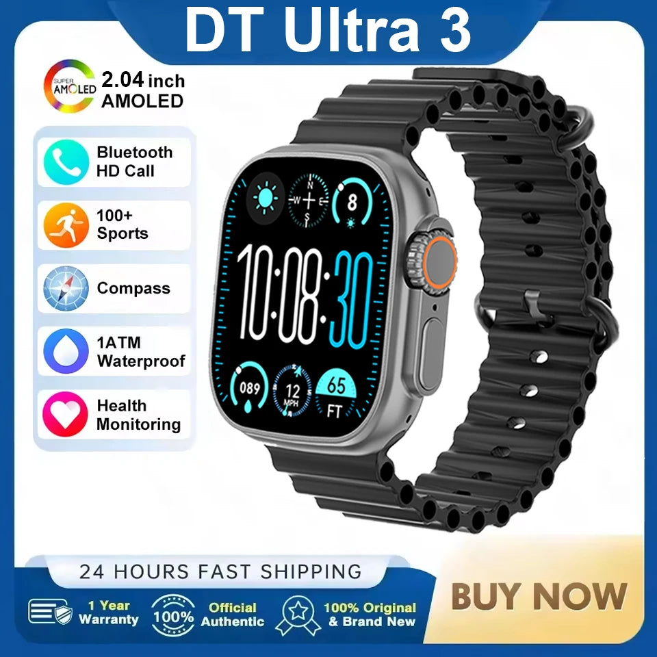 DT Ultra 3 – AMOLED Smartwatch with 4GB Storage, MP3/MP4, ChatGPT & AI Features
