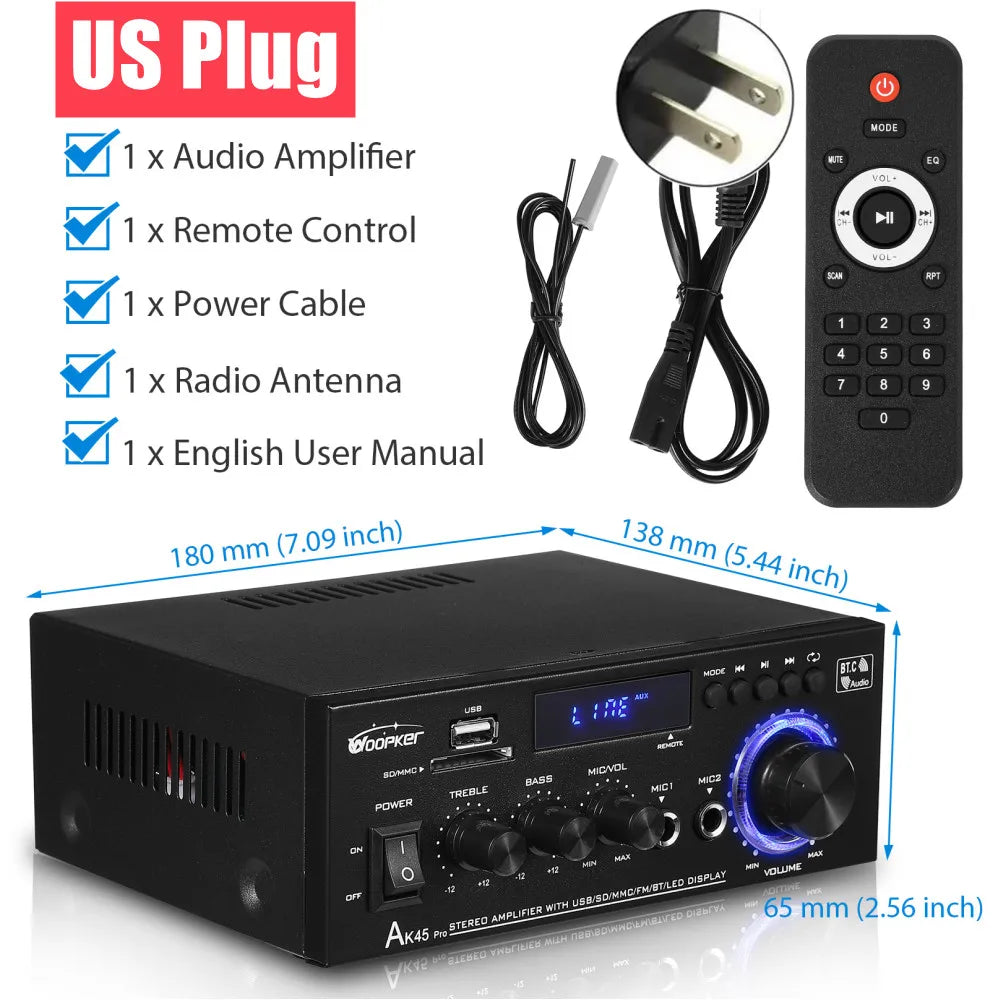 Woopker AK Series Bluetooth Digital Amplifier (AK35/45/45 Pro/55)