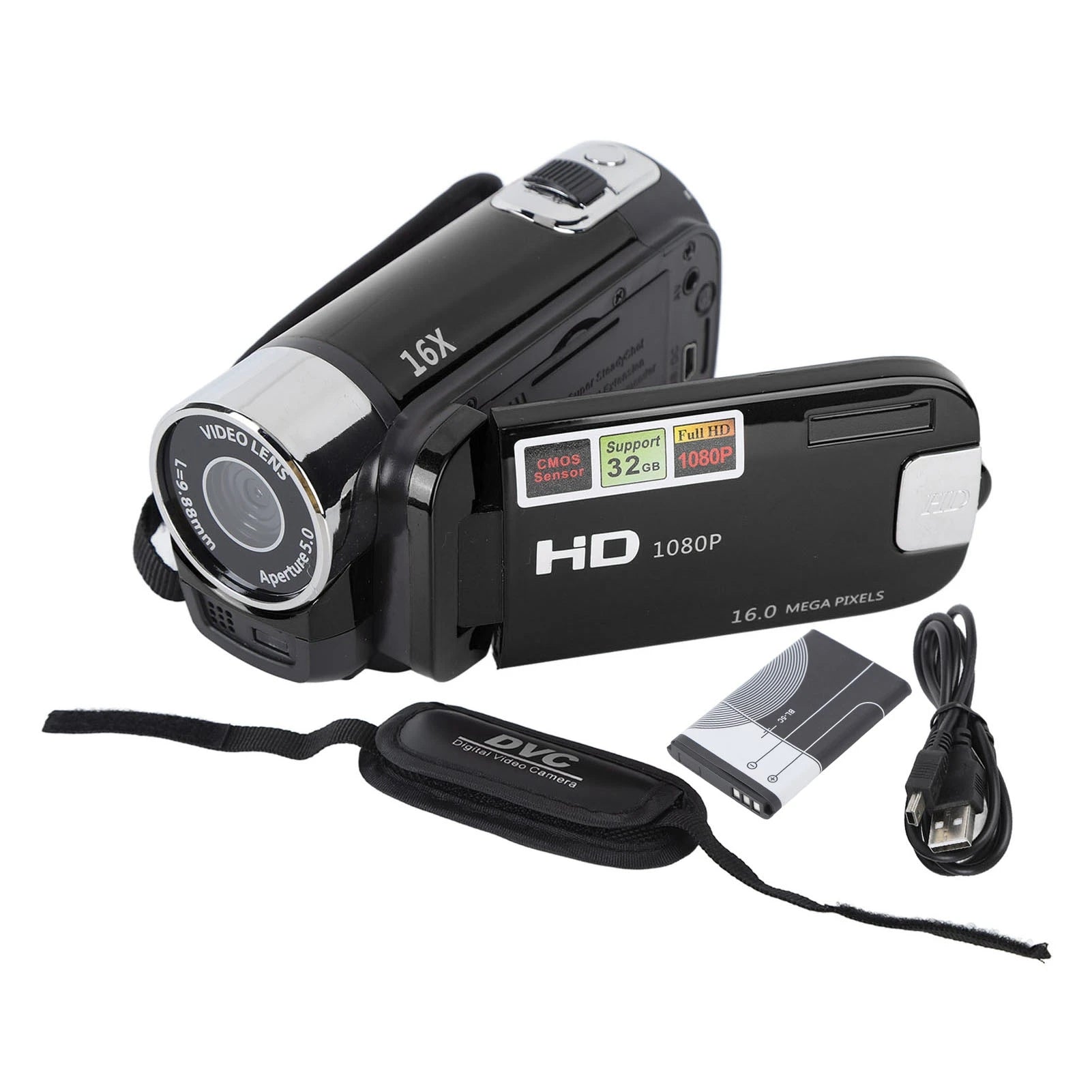 4K 48MP Vlogging Camera with 2.7" Rotatable Screen & 16X Zoom