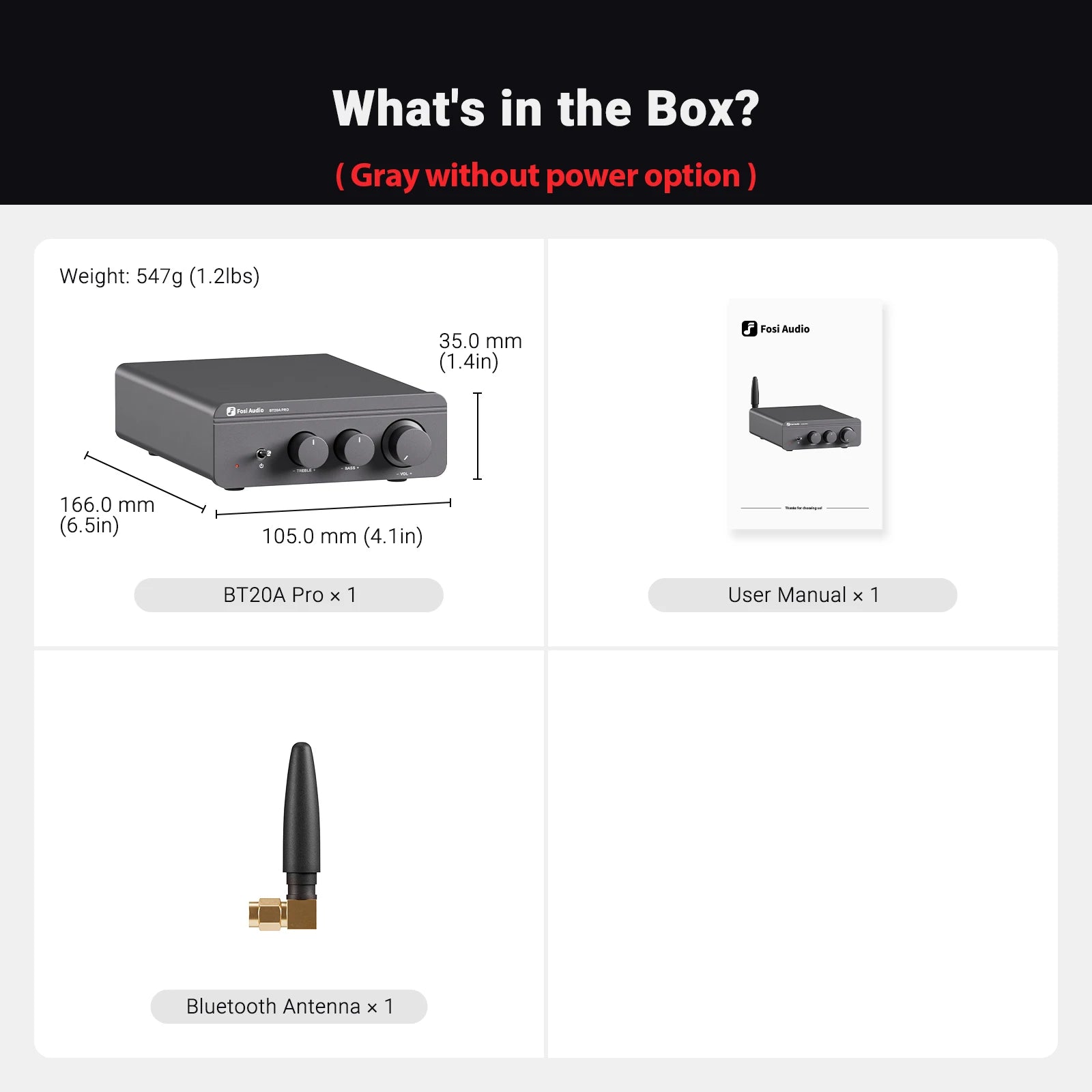 Fosi Audio BT20A Pro Bluetooth HiFi Amplifier