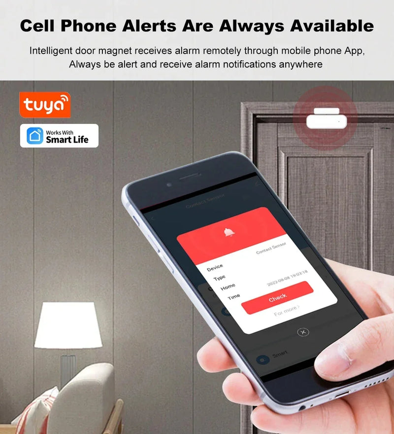Tuya Zigbee Door & Window Sensor with Smart Home Security Alarm