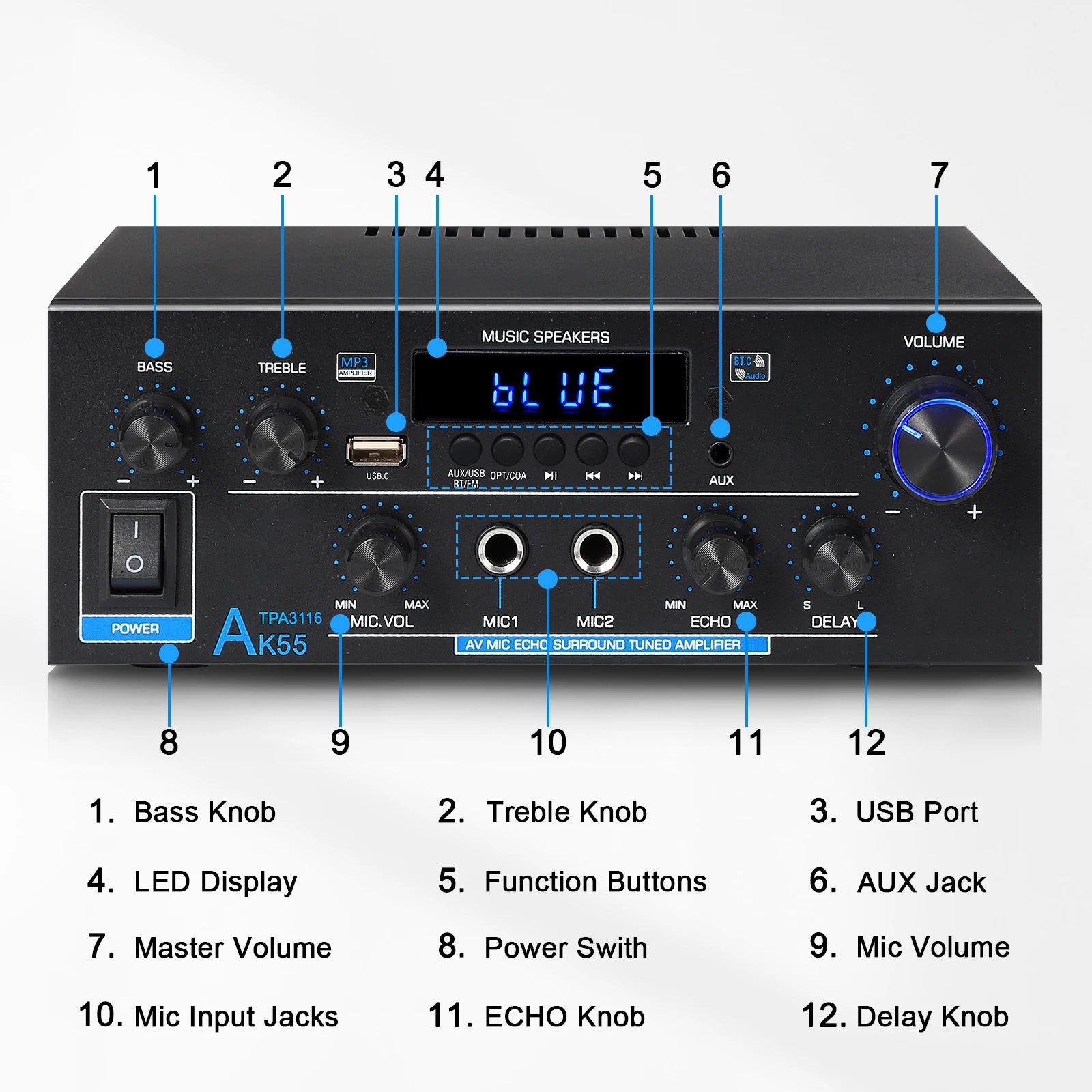 Woopker AK Series Bluetooth Digital Amplifier (AK35/45/45 Pro/55)