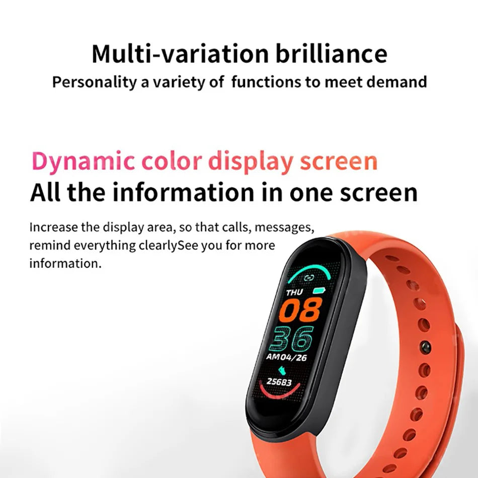 M6 Fitness Smartwatch – Waterproof Health Tracker for Men & Women