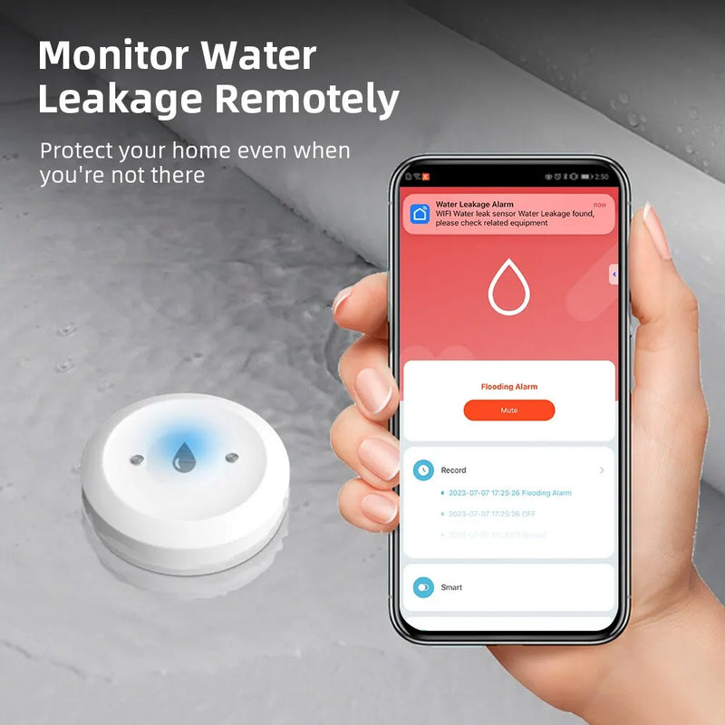 Tuya ZigBee Smart Water Leak Sensor with Alarm & App Control