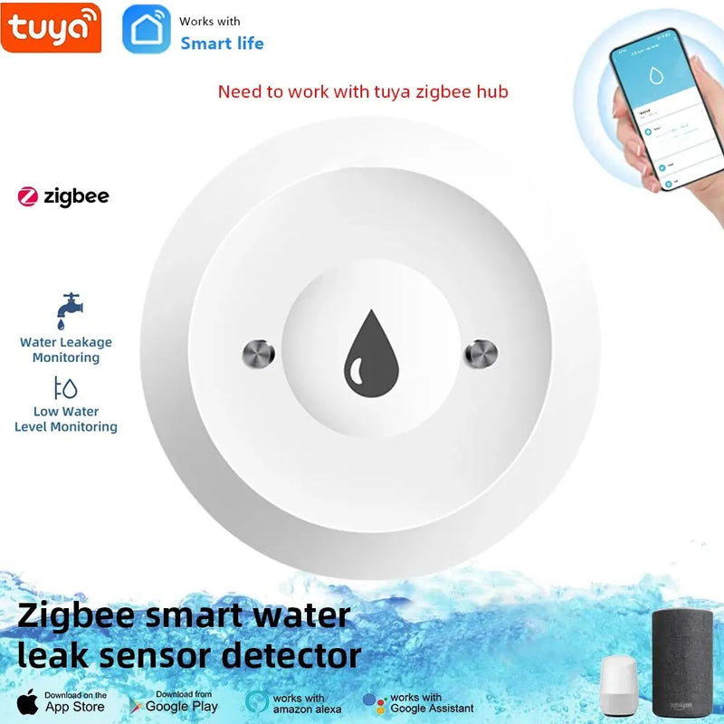 Tuya ZigBee Smart Water Leak Sensor with Alarm & App Control