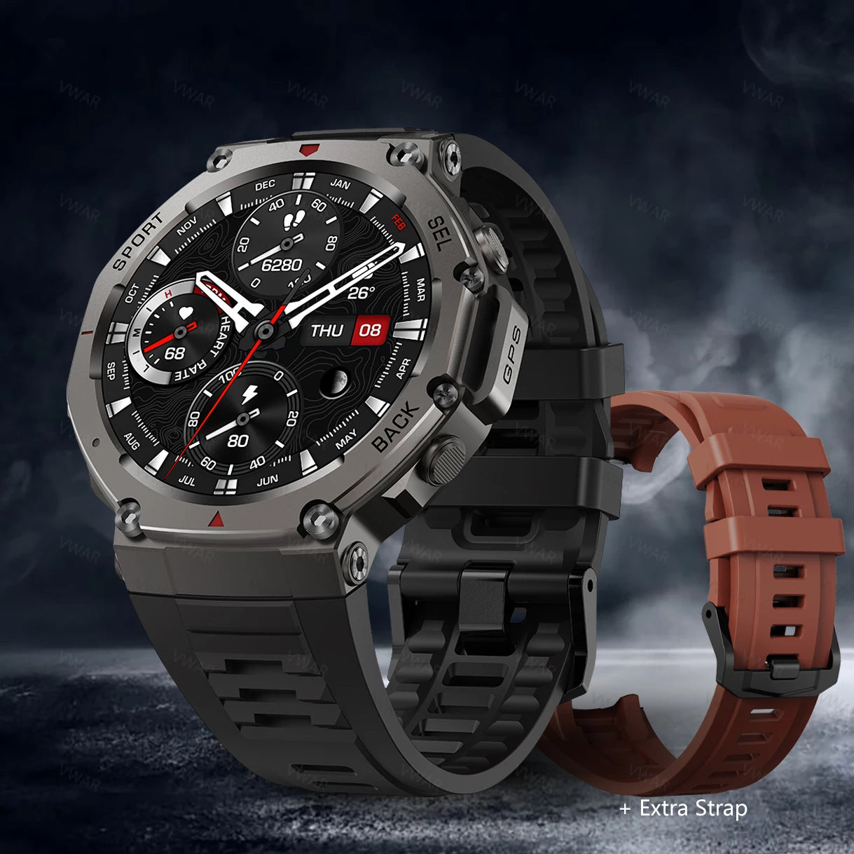 2025 GPS Smartwatch – AMOLED, Compass, Altimeter, 60-Day Battery, Bluetooth Call