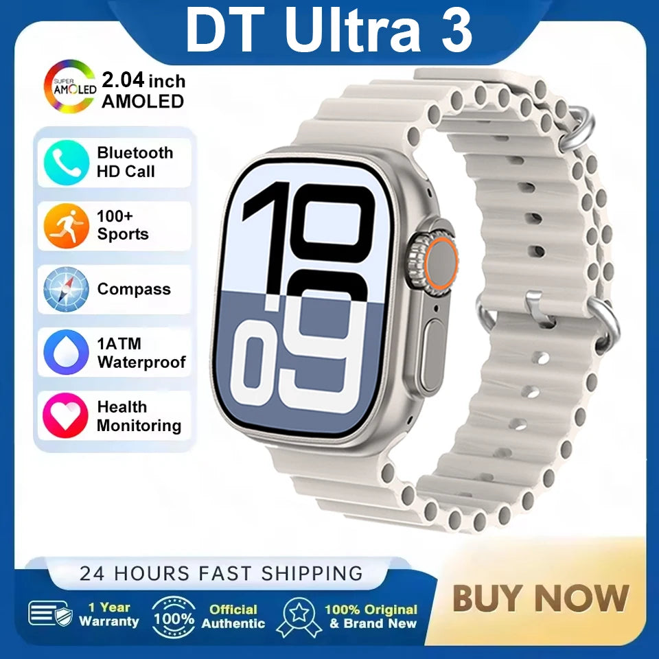 DT Ultra 3 – AMOLED Smartwatch with 4GB Storage, MP3/MP4, ChatGPT & AI Features