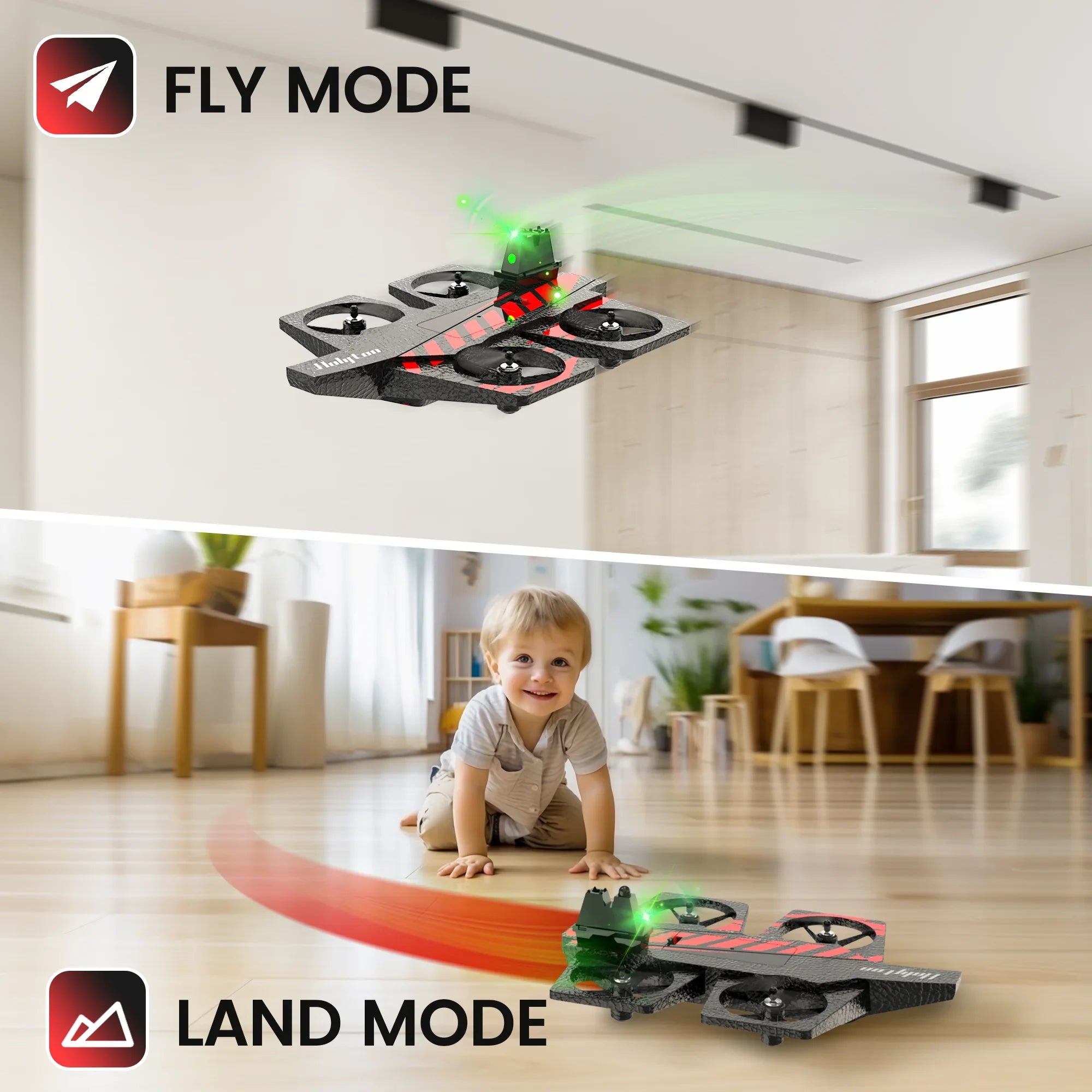 Holyton HT40 2-in-1 Land & Fly RC Drone