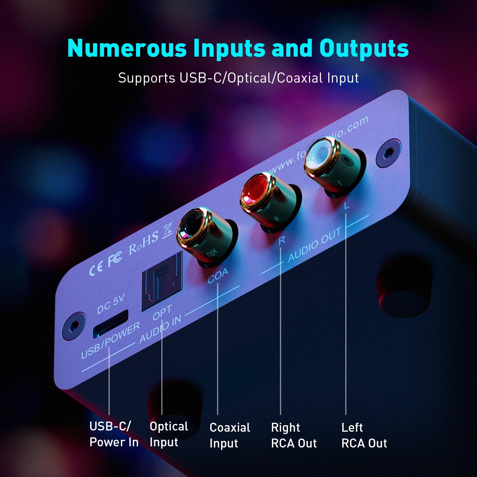 Fosi Audio K5 PRO USB Gaming DAC & Headphone Amp