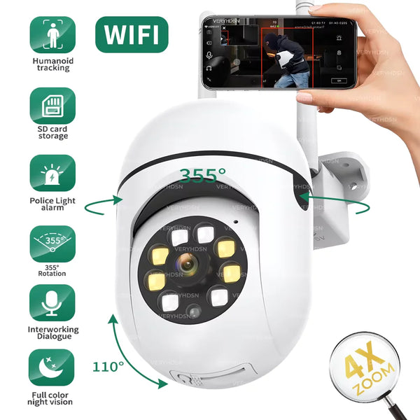 3MP WiFi Outdoor IP Camera with Human Detection & Night Vision