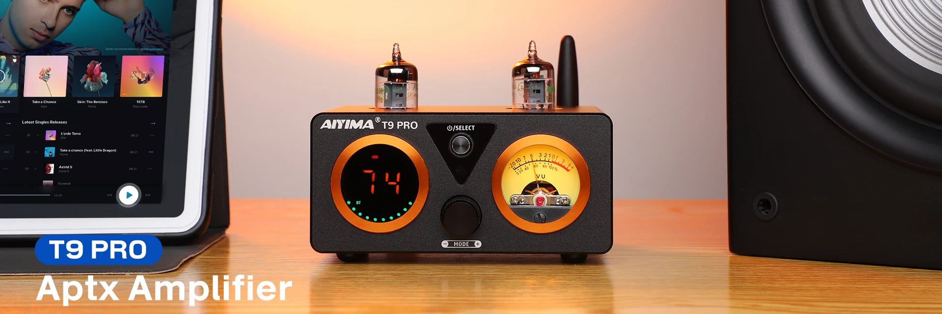AIYIMA T9 Bluetooth Tube Amplifier 100W HiFi DAC Receiver