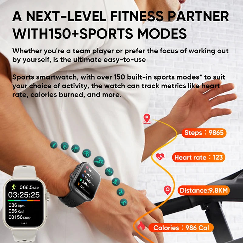 Watch Ultra 2 SE – AMOLED Smartwatch with GPS, Bluetooth Call & 1000mAh Battery