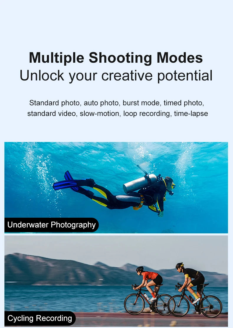 4K Action Camera with WiFi & Waterproof Case