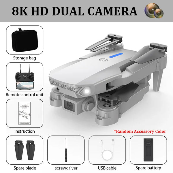 KBDFA E88 8K HD Foldable RC Drone with Wide-Angle Camera